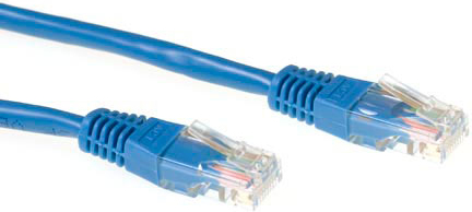 Câble de brassage ACT Blue 1 mètre U/UTP CAT5E avec connecteurs RJ45