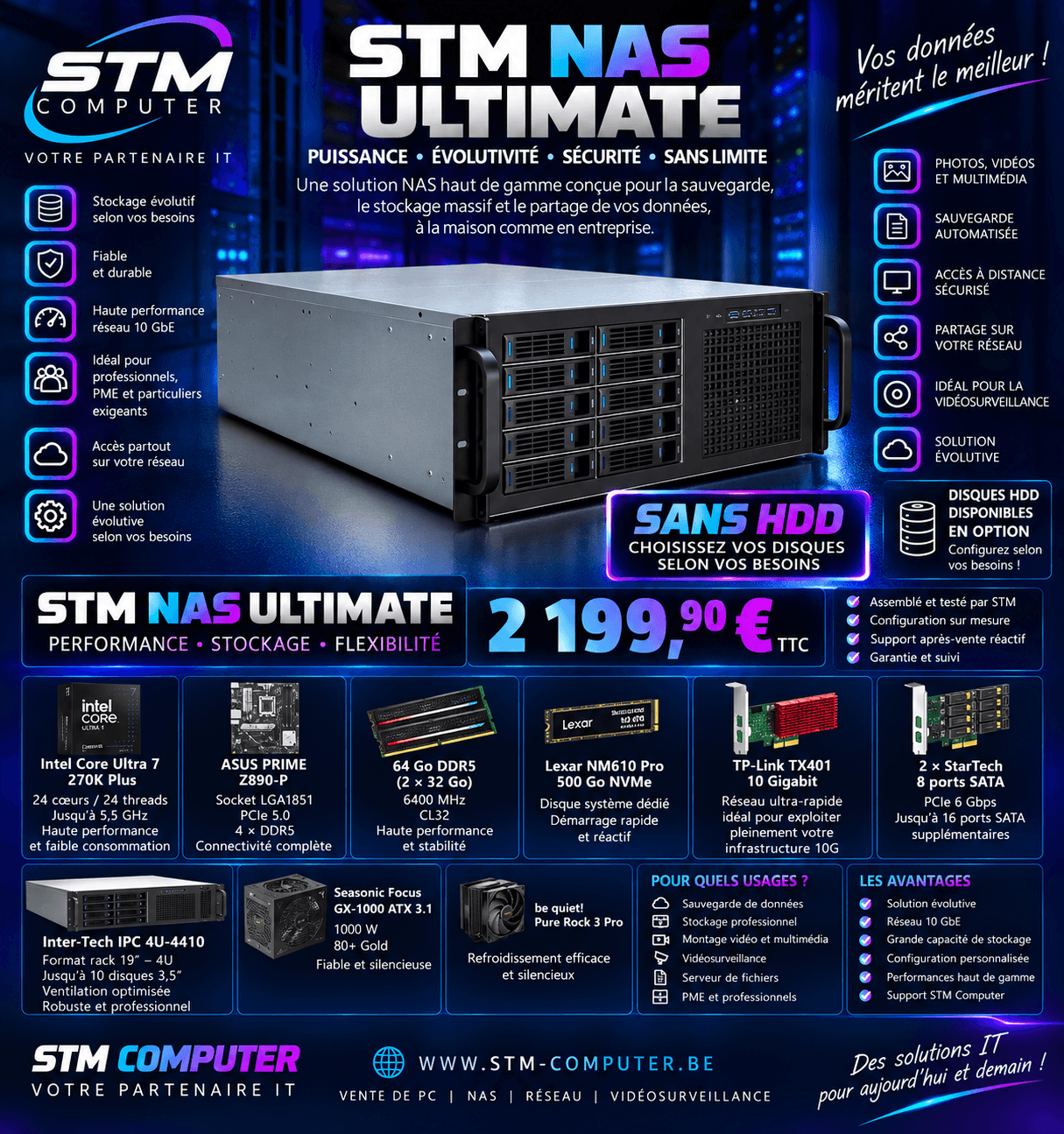 🏆 STM NAS ULTIMATE — Core Ultra 7 — Sans HDD